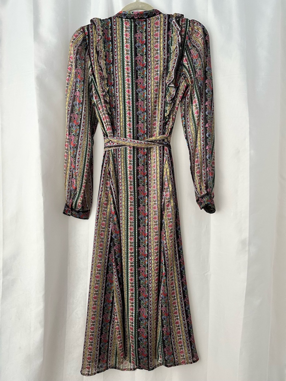 Boden Size 6 Ruffle Metallic Midi Dress Modern Prairie Cottagecore Victorian - Picture 2 of 11
